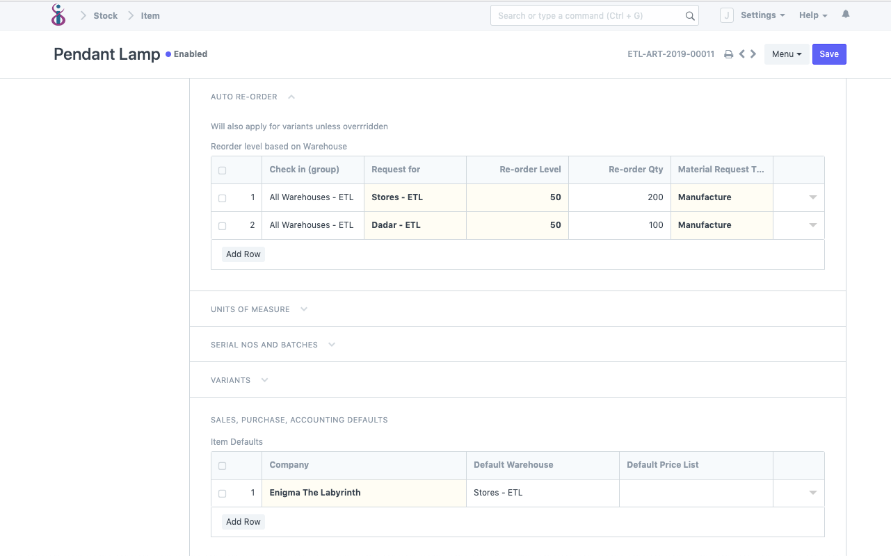 Cloud Manufacturing ERP Software - Stock Replenishment