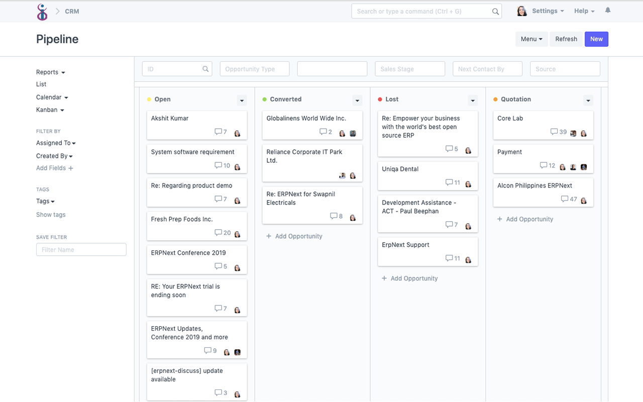 Open Source CRM - Pipeline