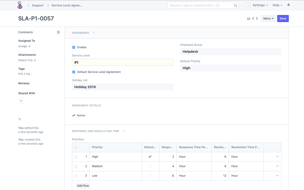 open source saas help desk - Service Level Agreement