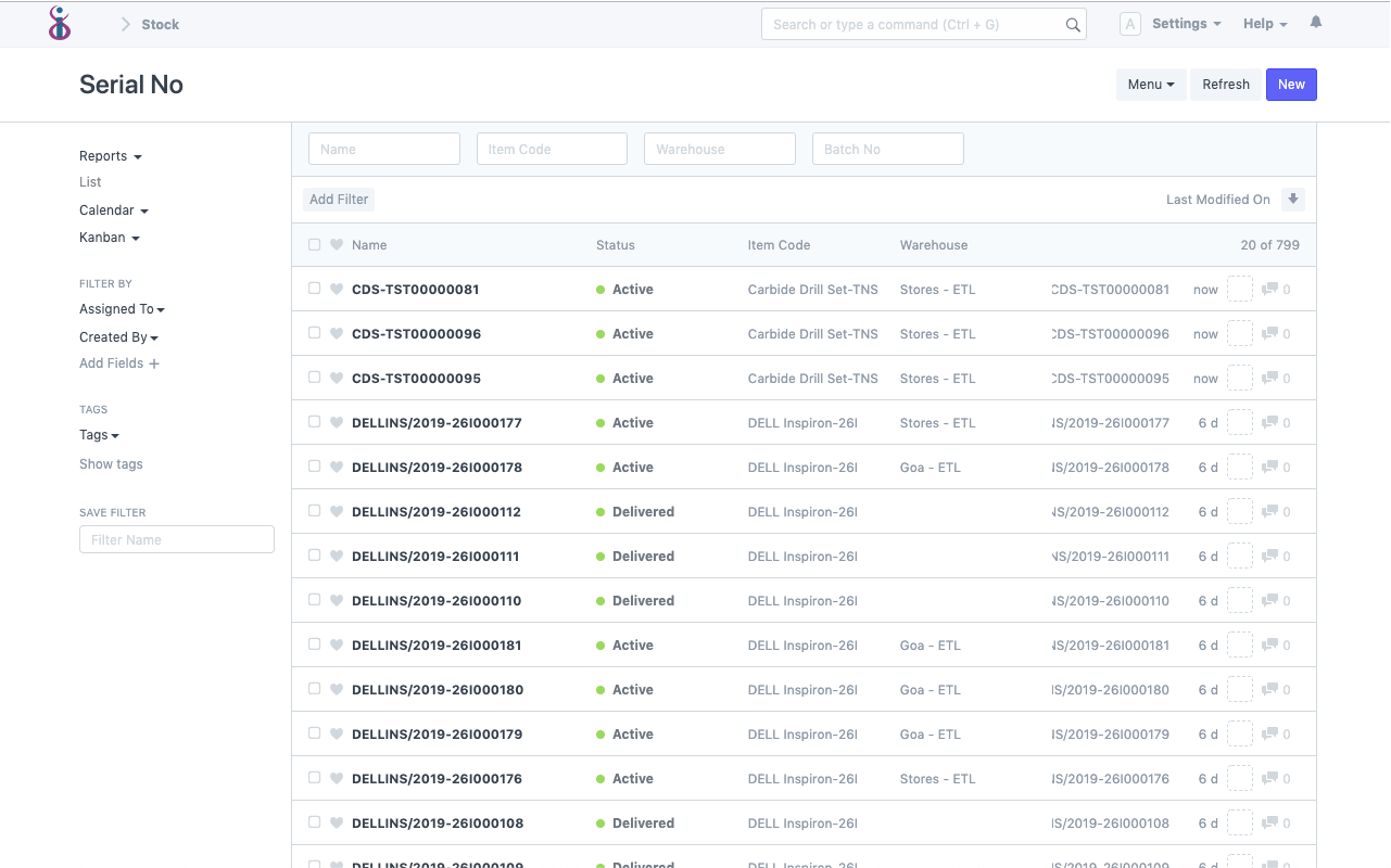 Open Source Sales and Purchase - Track Serial Numbers